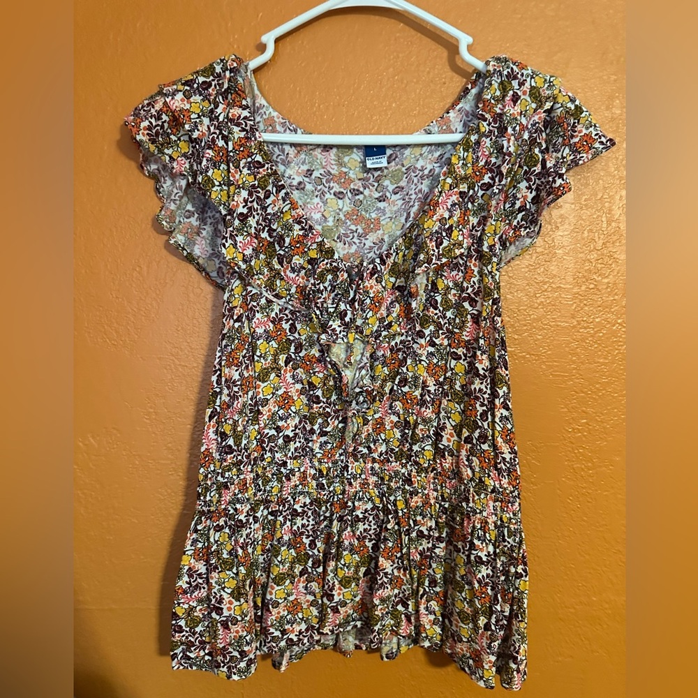 Old Navy Multicolor Floral Blouse